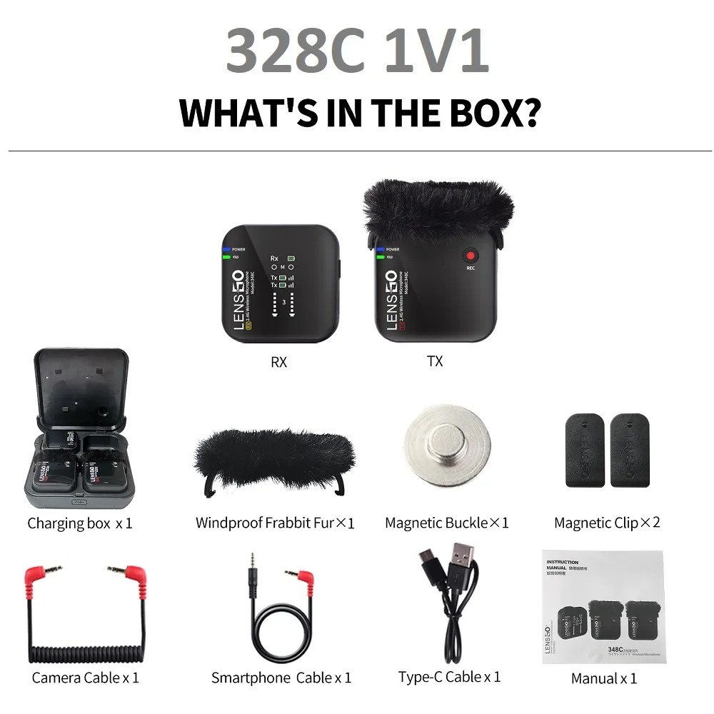 میکروفن لنزگو Lensgo 348C 2.4G 1v1