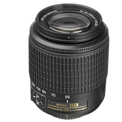  Nikon 55-200mm f/4-5.6G ED AF-S DX Autofocus Lens 