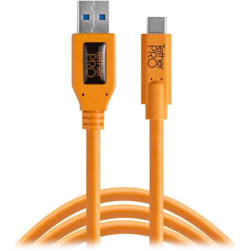 کابل Tether Tools TetherPro USB Type-C Male to USB 3.0 Type-A Male Cable (15', Orange):CUC3215-ORG 