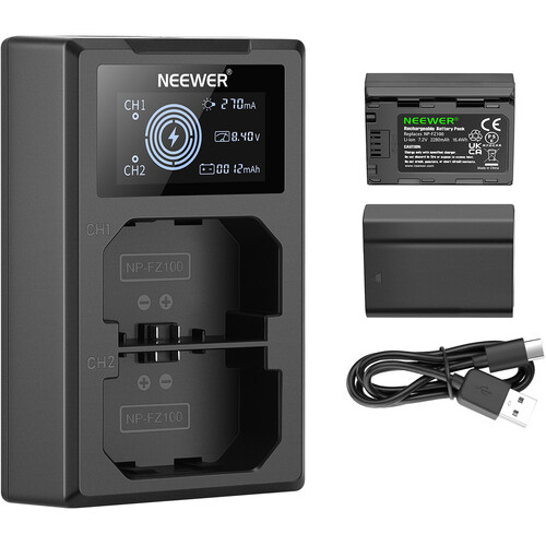 کیت باتری و شارژر Neewer NP-FZ100 2-Battery with Dual Charger Kit