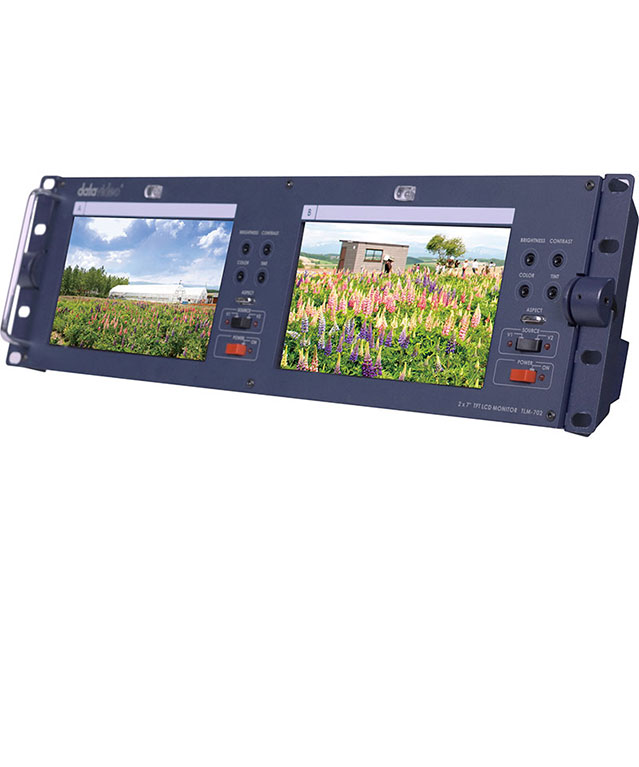 مجموعه 2 مانیتور 7 اینچ رکمونت Datavideo TLM-702 Dual 7in