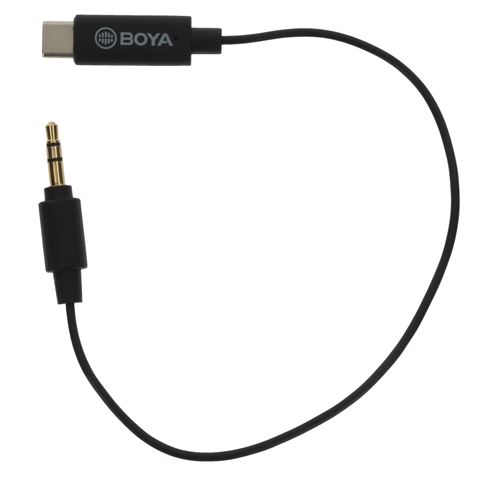 کابل تبدیل میکروفن بویا BOYA BY-K2 3.5mm TRS Male to USB Type-C