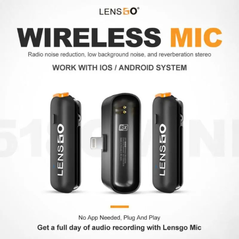 میکروفن بی سیم لنزگو LENSGO 518C Mini wireless microphone برای موبایل تایپ C 