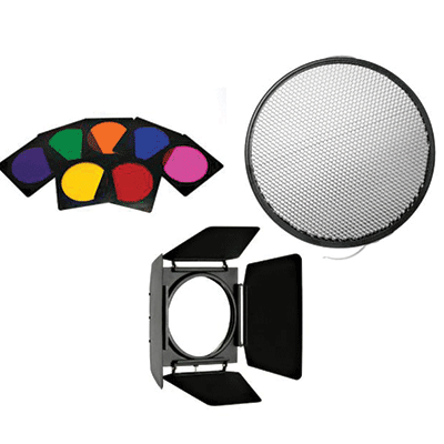 Fomex Barn-Doors for DR 18+Color Filter Set, 7 Colors+Honeycomb 20