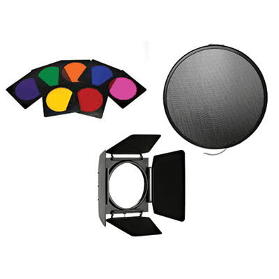 Fomex Barn-Doors for DR 18+Color Filter Set, 7 Colors+Honeycomb 10