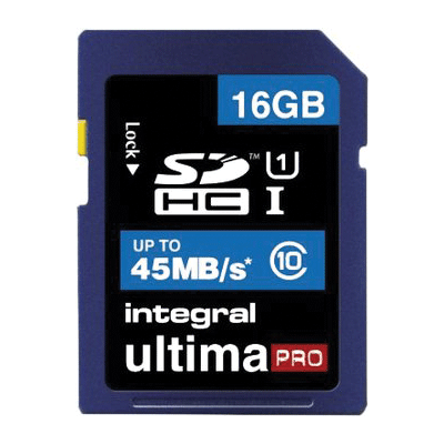 Integral UltimaPro 16GB SDHC 45MB/s Class 10 UHS-I