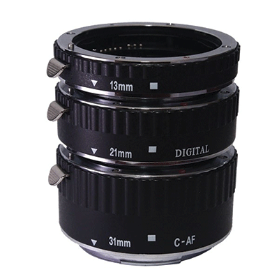 Phottix 3 Ring Auto-Focus AF Macro Extension Tube for Canon :Metal