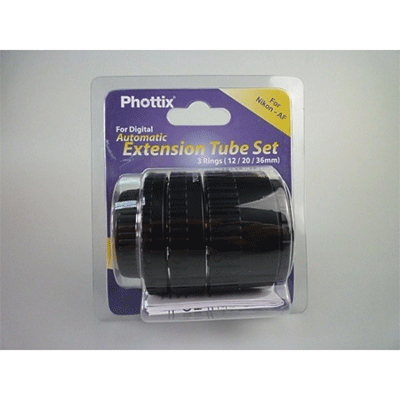 Phottix 3 Ring Auto-Focus AF Macro Extension Tube for Nikon :Metal