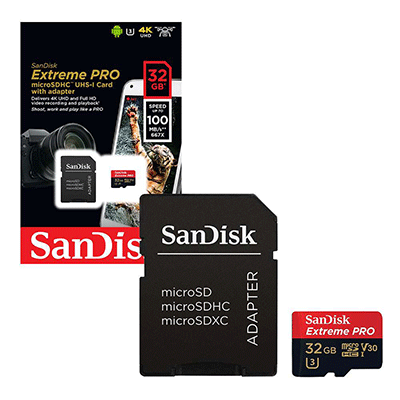 کارت حافظه میکرو اس دی سن دیسک: SanDisk Extreme Pro Micro SDHC UHS-1 U3 V30 100MB/s 32GB