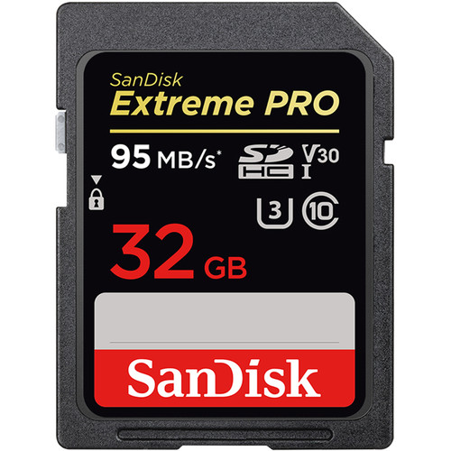 SanDisk 32GB Extreme PRO UHS-I SDHC Memory Card 633X :V30 
