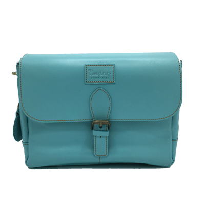 کیف دوربین چرم ترنگ طرح ساده آبی