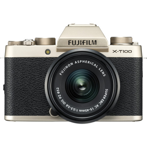 کیت دوربین بدون آینه فوجی فیلم FUJIFILM X-T100 with 15-45mm Lens (Champagne Gold)
