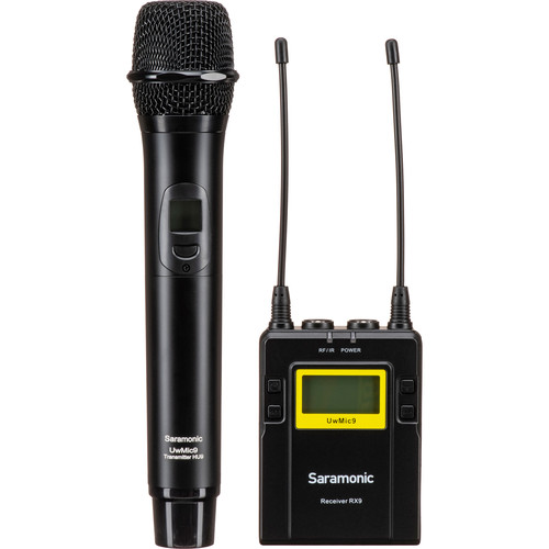 کیت میکروفن دستی سارامونیک Saramonic UwMic9 Camera-Mount Wireless Cardioid Handheld Microphone System:RX9+HU9