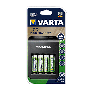 شارژر باتری وارتا VARTA LCD PLUG CHARGER PLUS به همراه باتری