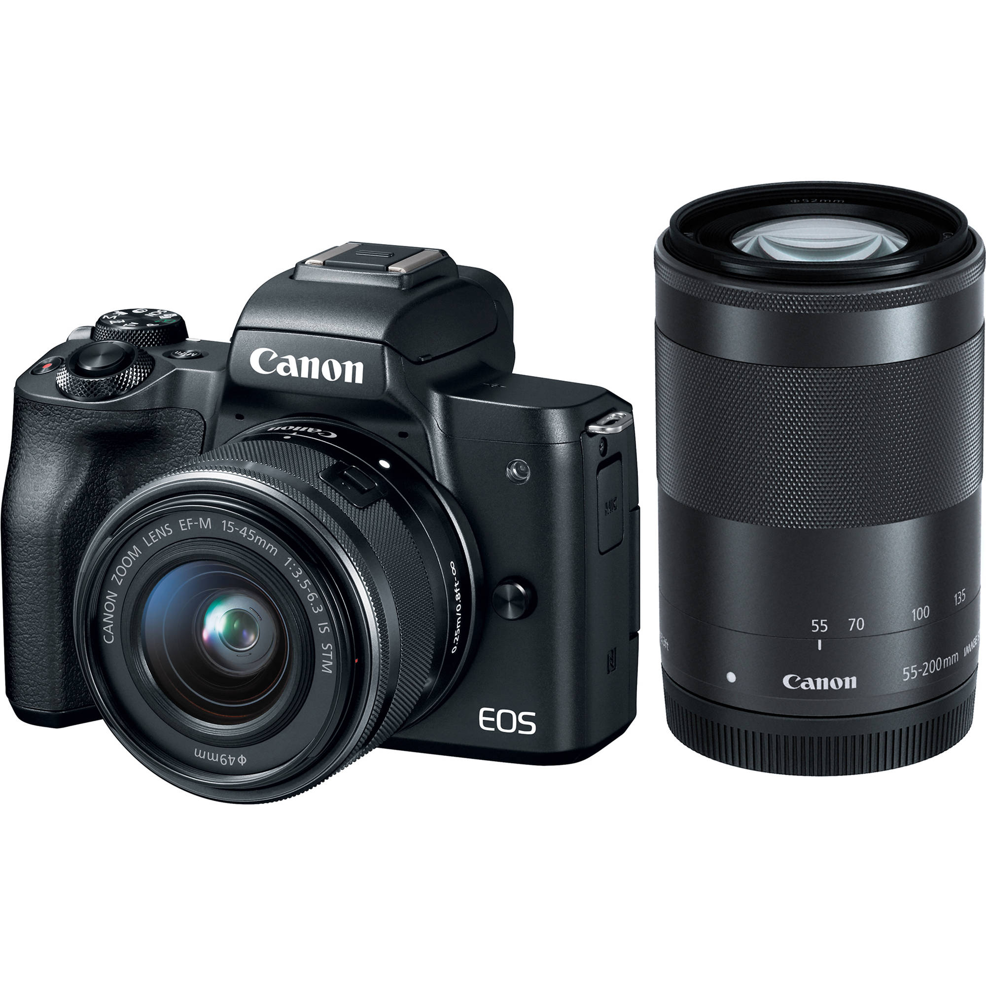 کیت دو لنز بدون آینه کانن Canon EOS M50 Mark II with 15-45mm and 55-200mm (Black)