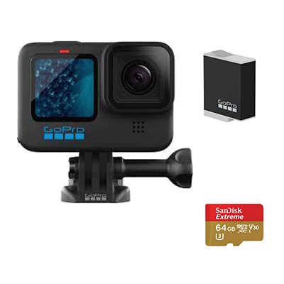 کیت گوپرو GoPro HERO11 Black دارای باتری اندرو  و کارت حافظه