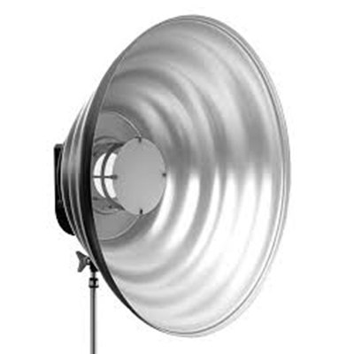 بیوتی دیش فلزی موج دار Curved beauty dish 60cm white با گرید و صفحه ملایم کننده