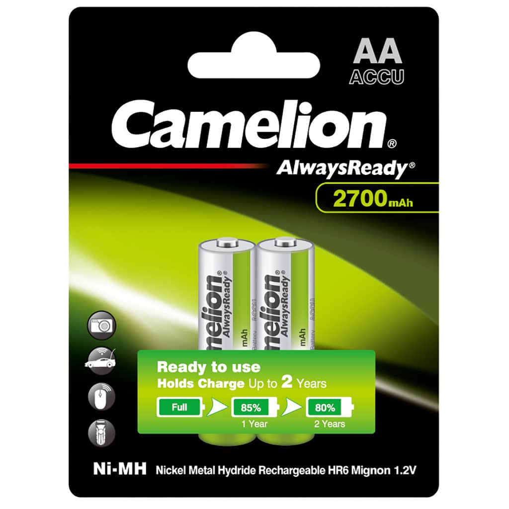 باتری قلمی شارژی کمیلیون Camelion Battery 2700mAh AA Always Ready