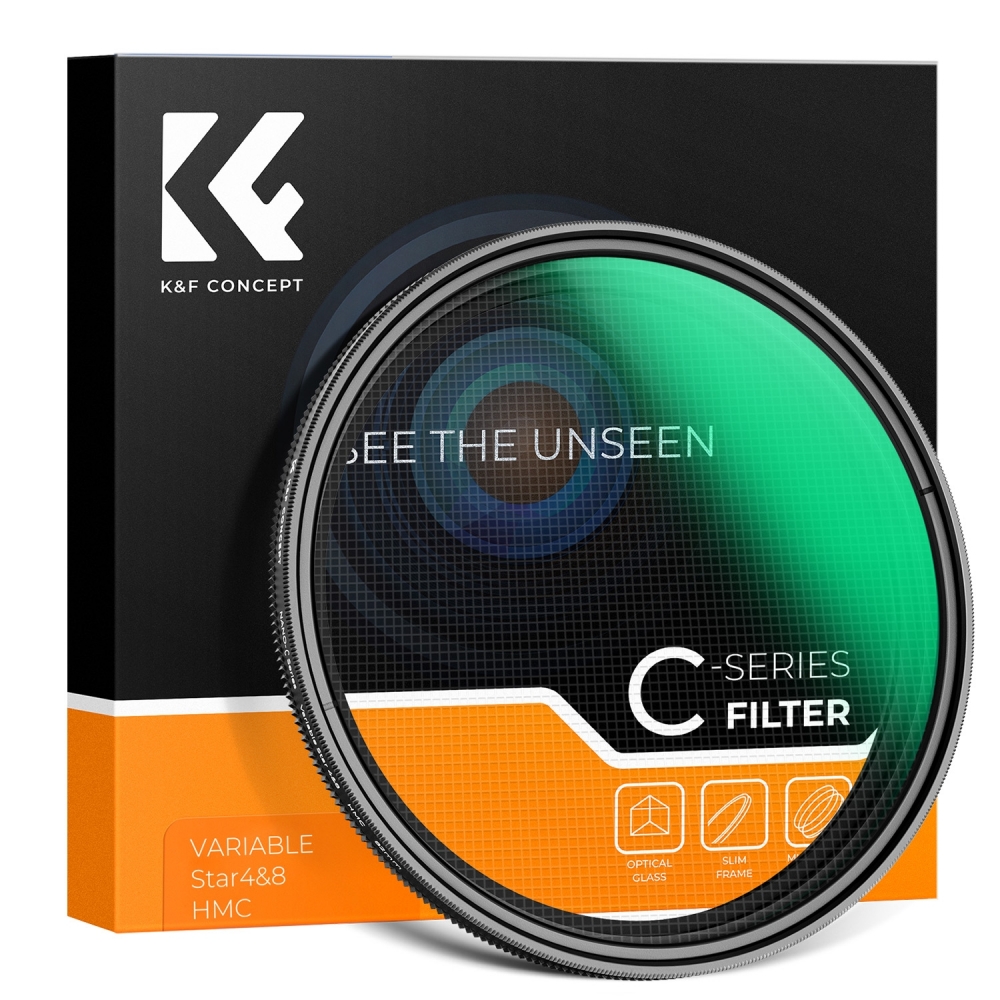 فیلتر استار متفیر K&F Concept 82MM Variable Star 4-8 Green Coated