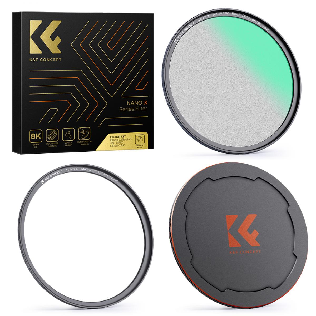 فیلتر بلک میست K&F 82mm Magnetic Black Mist Filter 1/8 Nano-X Series