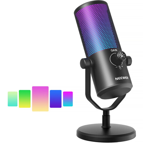 میکروفن استودیویی نیوور Neewer CM24 RGB Light USB Gaming Microphone