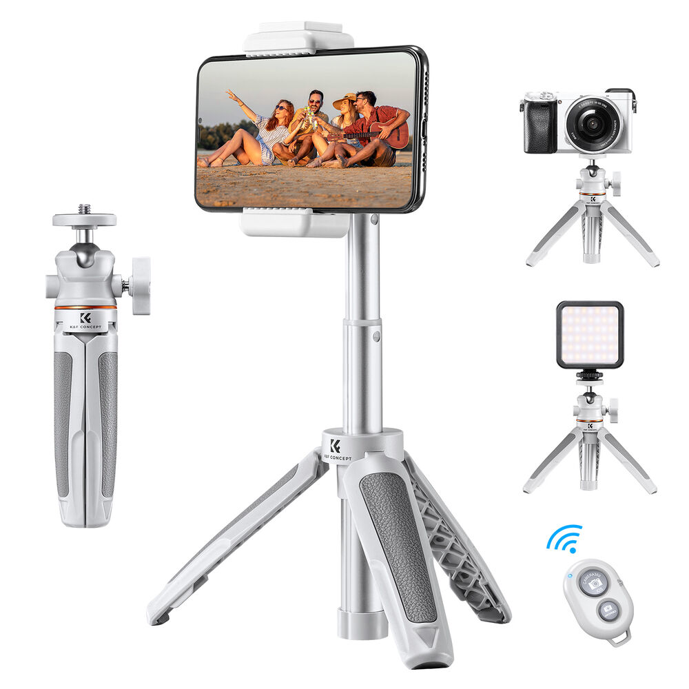 سه پایه رومیزی کی اند اف K&F Concept MS-09 Desktop Tripod with Bluetooth (Silver) KF09128V2