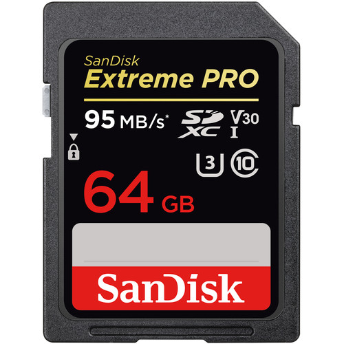  SanDisk 64GB Extreme PRO UHS-I SDXC Memory Card 633X (V30) 