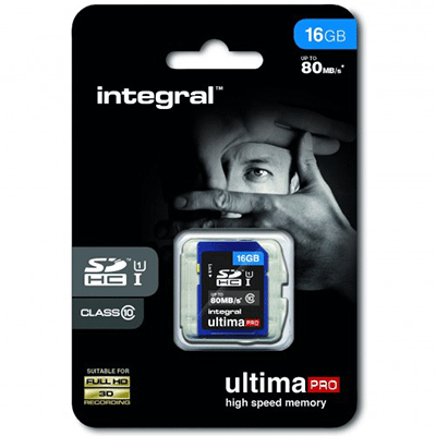 Integral 16Gb UltimaPro SDHC 80MB/s Class 10 UHS-1 Card