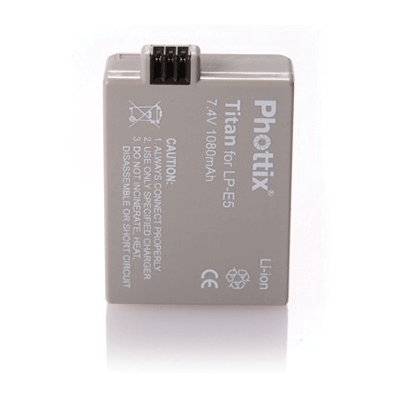Phottix TITAN LP-E5 Li-ion 1080 mAh Rechargeable battery