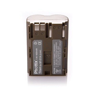 Phottix® TITAN BP-511A Li-ion 1600 mAh Rechargeable battery