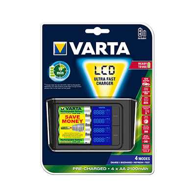 VARTA LCD Ultra Fast Charger  for up to 4 AA/AAA
