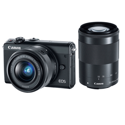 دوربین بدون آینه کانن  Canon EOS M100 Mirrorless Digital Camera with 15-45mm and 55-200mm Lenses