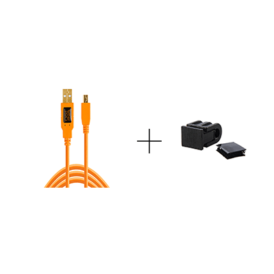 کابل یو اس بی تترتولز Tether Tools TetherPro USB 2.0 Type-A to 5-Pin Mini-USB Cable (Orange) CU5451 به همراه نگه دارنده JS016CC