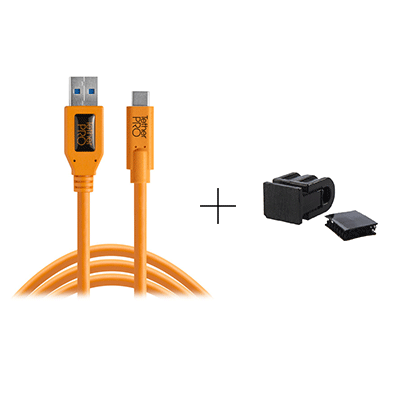 کابل تترتولز Tether Tools USB Type-C Male to USB 3.0 Type-A Male Cable (Orange):CUC3215 به همراه JS016 