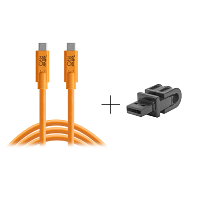 کابل تترتولز کابل Tether Tools USB Type-C Male to USB Type-C Male Cable (Orange):CUC15 به همراه JS005  