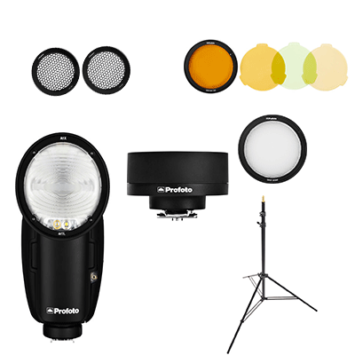 فلاش اکسترنال پروفوتو برای نیکون PROFOTO A1X AIRTTL-N FOR NIKON به همراه کیت ژل و گرید و لنز واید و پایه کوپو 