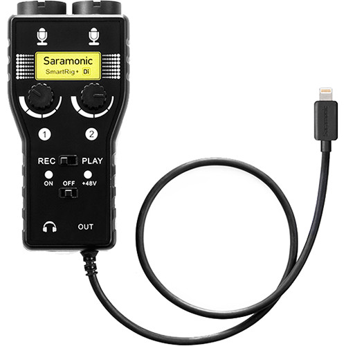 رابط صوتی دو کانال Saramonic SmartRig+ Di, Two-Channel Mic and Guitar Interface with Lightning Connector for iOS Devices