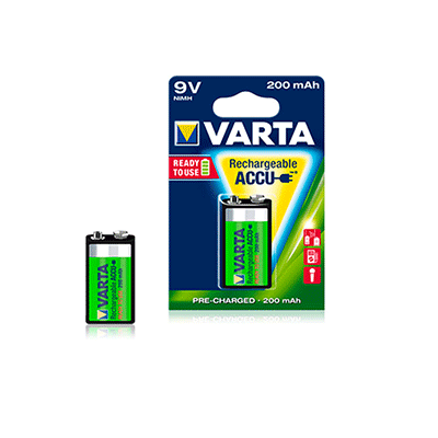 باتری کتابی 9 ولت شارژی وارتا Varta 9V 200mAh rechargeable accu
