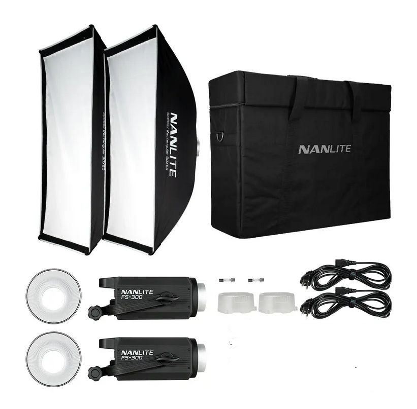 کیت نور نانلایت Nanlite FS-300B 2KIT به همراه سافت باکس