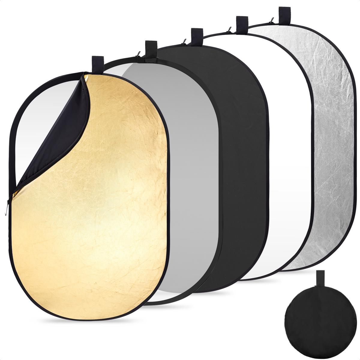 رفللکتور 90×60 سانتی‌متر کی اند اف K&F CONCEPT 5-in-1 Light Reflector (60×90cm)