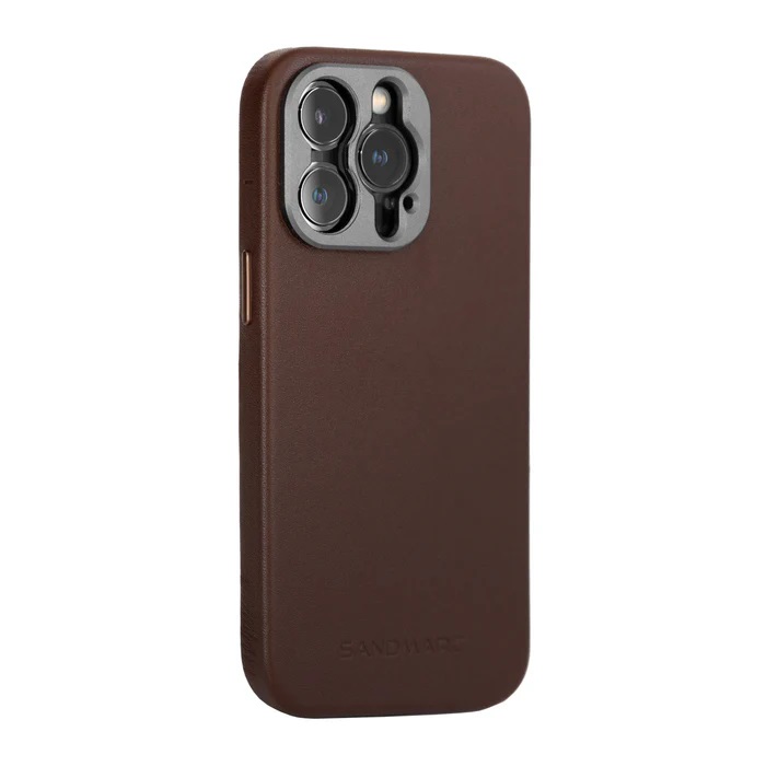 قاب موبایل سندمارک Sandmarc Pro Leather Case Brown For 14Pro