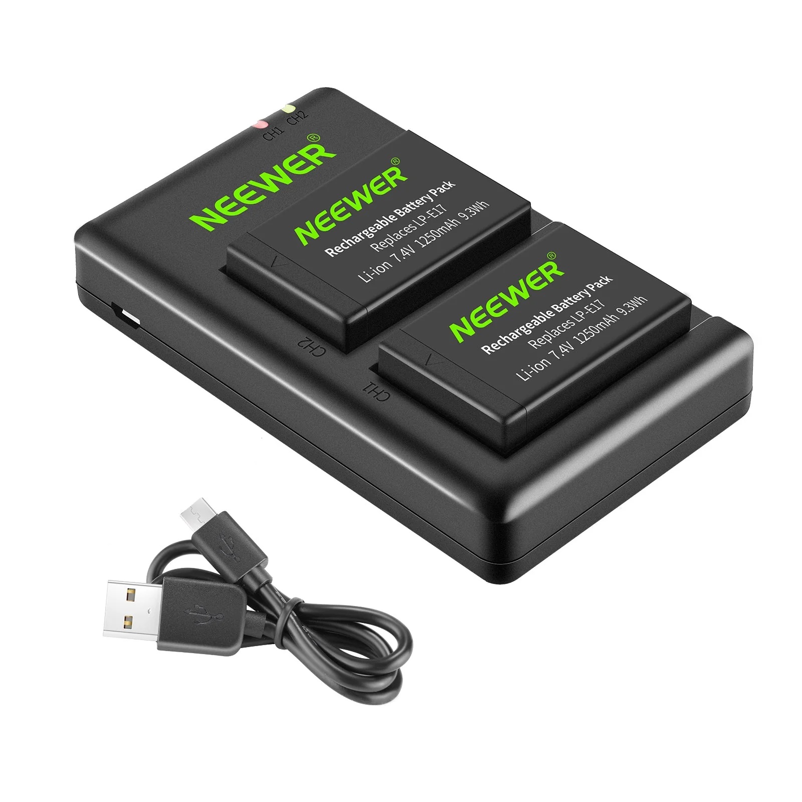 کیت باتری و شارژر نیوور NEEWER 2-Pack LP-E17 Replacement Battery Charger Set for Canon