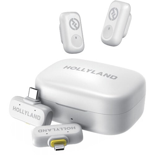 میکروفن بی سیم هالی لند Hollyland LARK A1 Combo (White) برای گوش های گیرنده‌های لایتنینگ و USB-C 