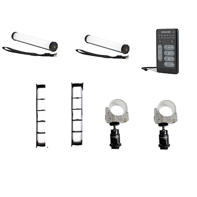 کیت دست دوم 2 عددی باتومی  NanLite PavoTube II 6C به همراه گرید ، نگه دارنده و ریموت