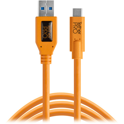 کابل Tether Tools TetherPro USB Type-C Male to USB 3.0 Type-A Male Cable (15', Orange):CUC3215-ORG دست دوم