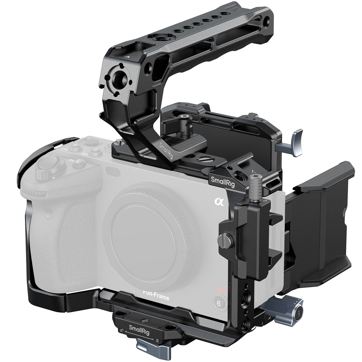 کیت کیج دوربین اسمال‌ریگ SmallRig Cage Kit 5823 for Sony FX3/FX30 همراه با صفحه باتری V‑Lock و دسته بالایی