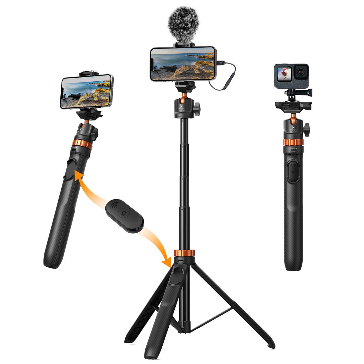 سه‌پایه و مونوپاد موبایل K&F CONCEPT Phone Selfie Stick Tripod kf09.127V1