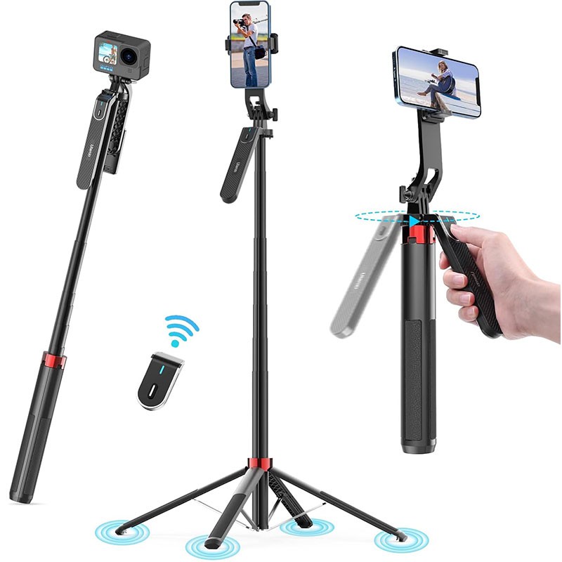 سه پایه و مونوپاد یولانزی Ulanzi MA09 Bluetooth Remote Control Selfie Stick برای موبایل و گوپرو