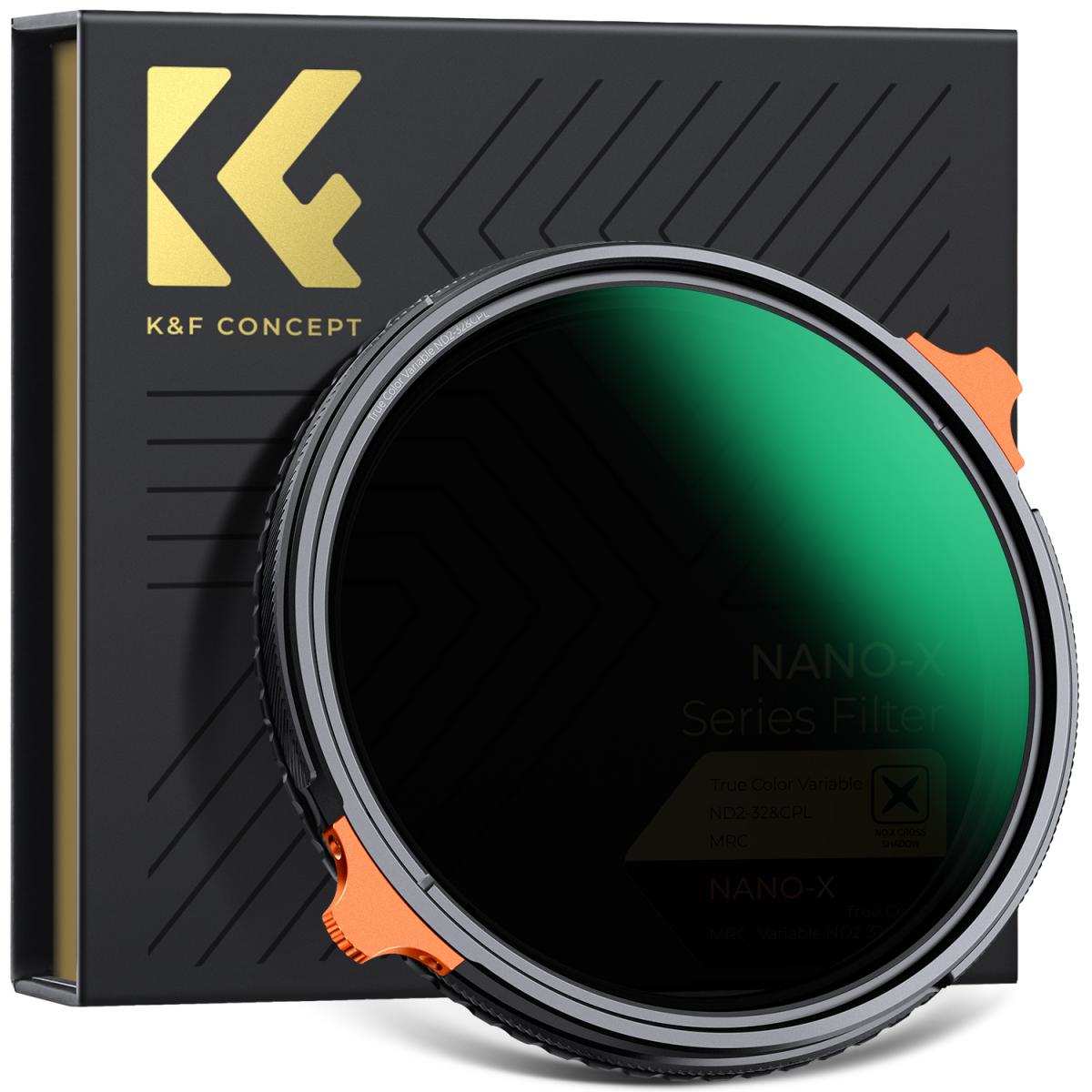 فیلتر کی اند اف K&F Concept 77mm Nano-X Series Variable ND 1 to 5-Stop & CPL