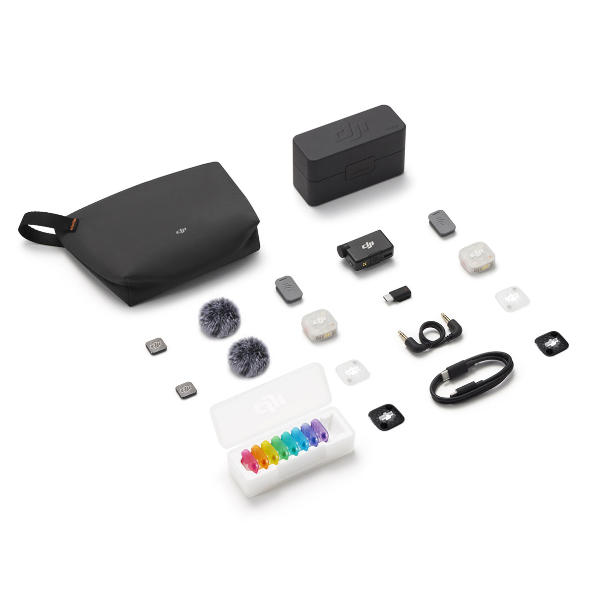 میکروفون بی‌سیم دو نفره DJI Mic Mini 2S با گیرنده دوربین، مبدل موبایل تایپ سی و کیس شارژ